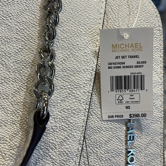 Michael Kors Jet Set Travel Medium Signature Logo Dome Crossbody Satchel NWT - Picture 13 of 16